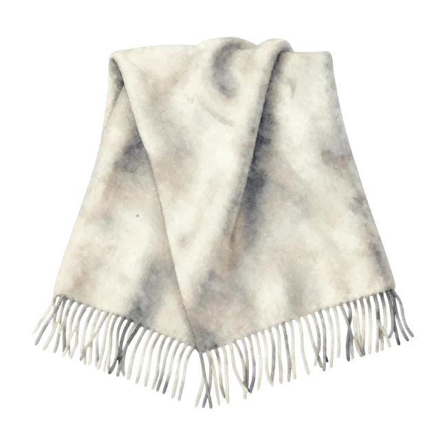 Folded Grey and White Throw Blanket