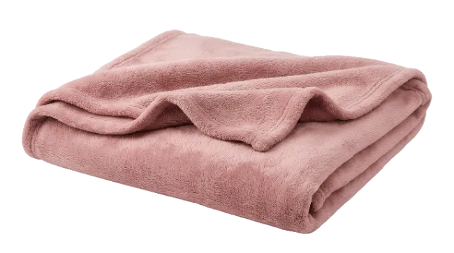 Folded Pink Fleece Blanket