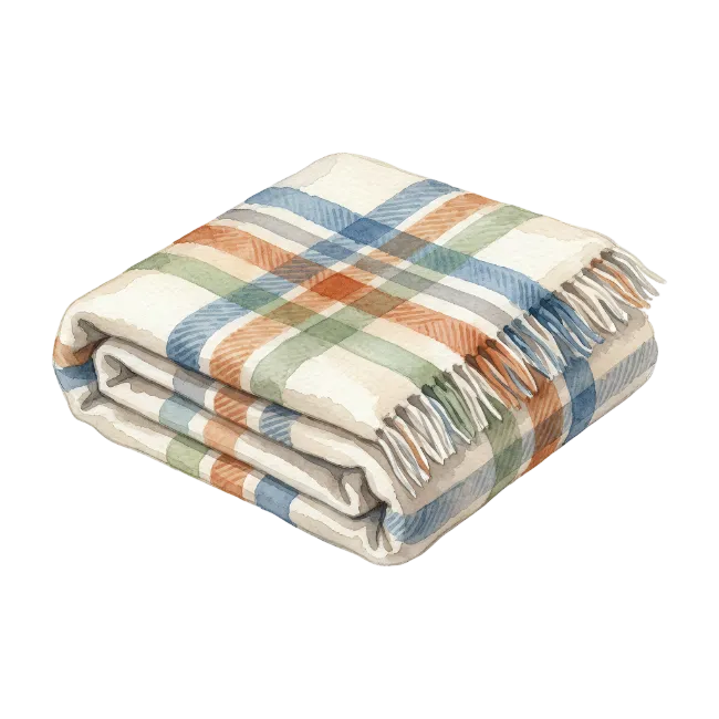 Folded Plaid Blanket