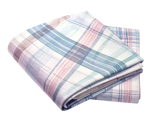 Folded Plaid Fabric Blanket