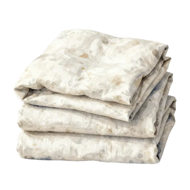 Folded Printed Bed Sheet Stack