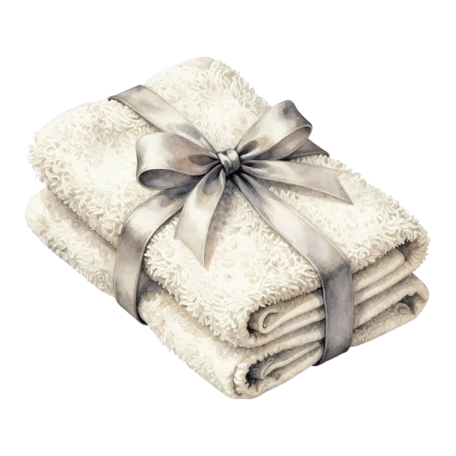 Folded Towels with Ribbon Gift Set