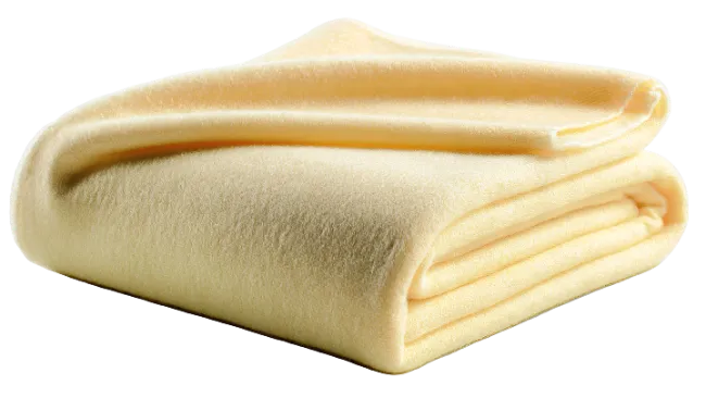 Folded Yellow Fleece Blanket