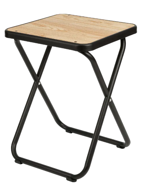 Folding Stool with Wooden Seat