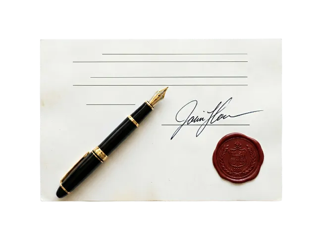 Fountain Pen and Signature on Letter
