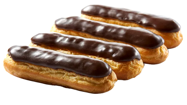 Four Chocolate Glazed Eclairs