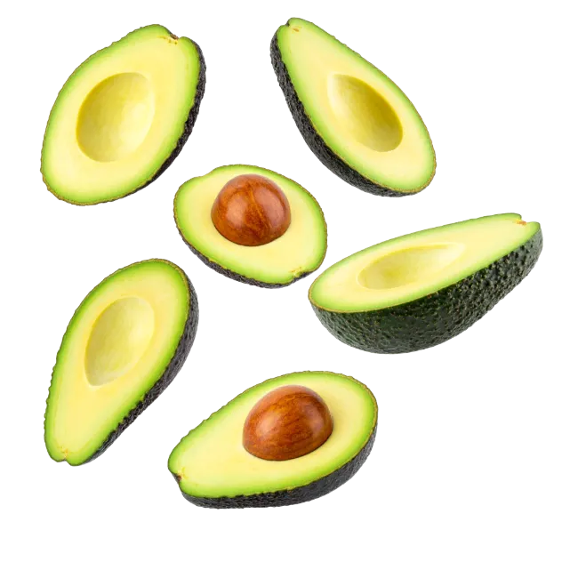 Fresh Avocados Halves and Slices