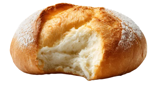 Fresh Baked Bread Bun with Bite