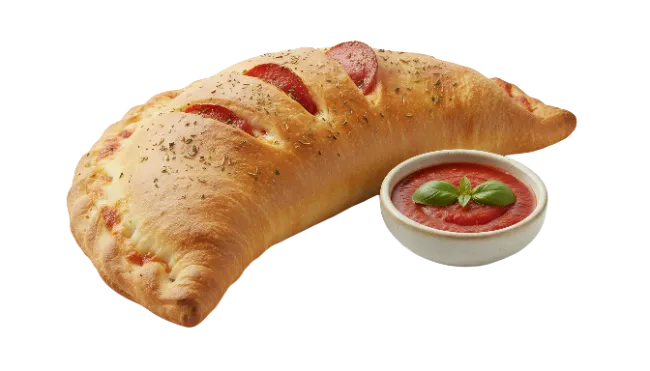 Fresh Baked Calzone With Dipping Sauce