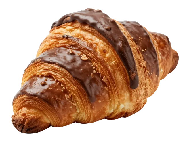 Fresh Baked Chocolate Glazed Croissant