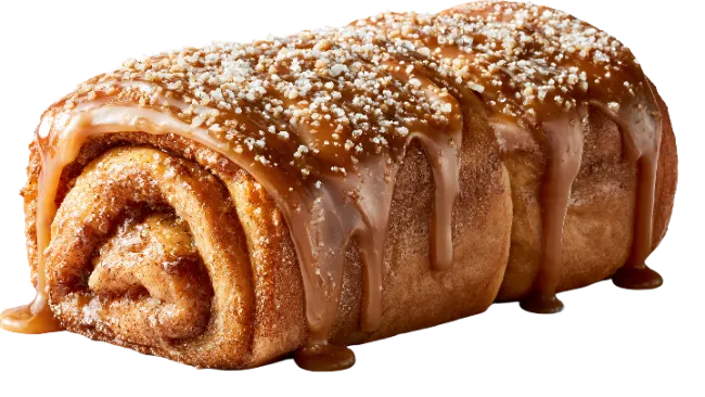 Fresh Baked Cinnamon Roll with Caramel Drizzle