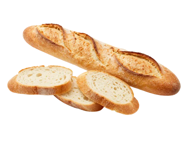 Fresh Baked French Baguette Bread Loaf with Slices