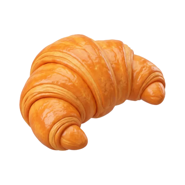 Fresh Baked Golden Croissant Pastry