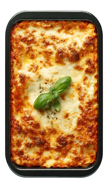 Fresh Baked Lasagna in Baking Pan