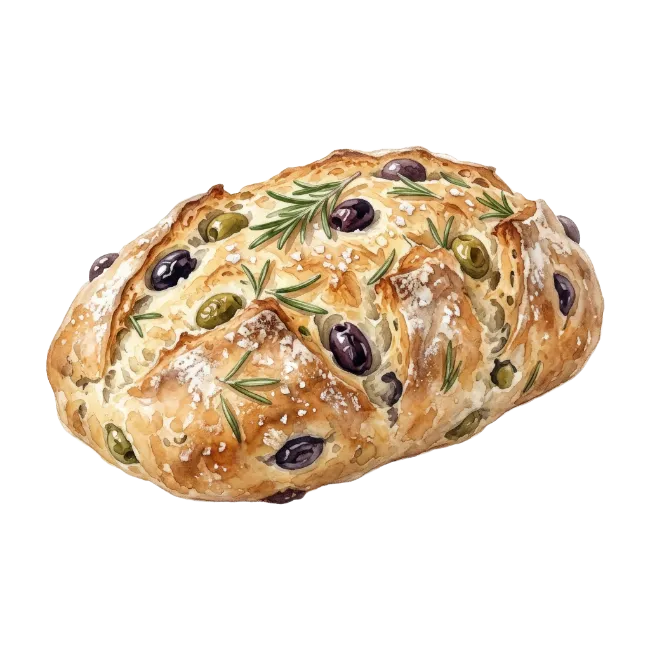 Fresh Baked Olive and Rosemary Bread Loaf