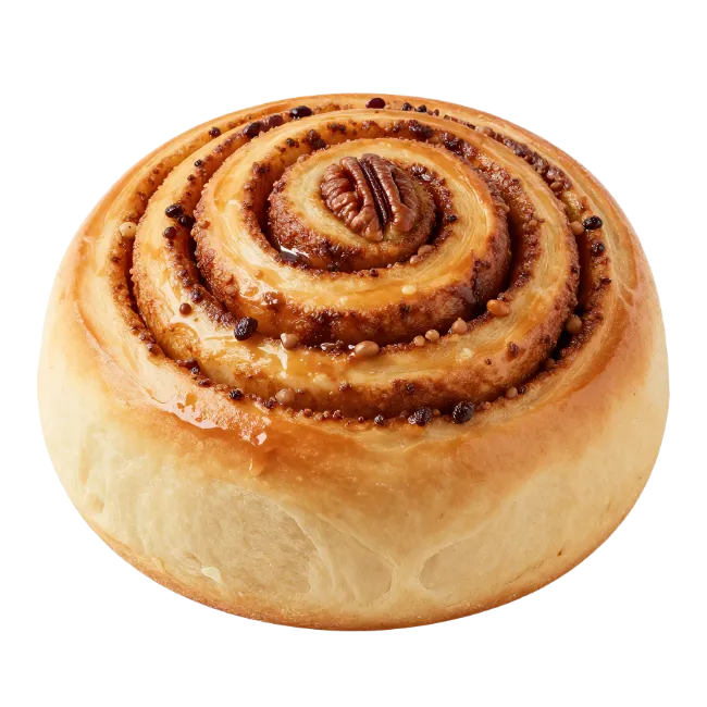 Fresh Baked Pecan Cinnamon Roll