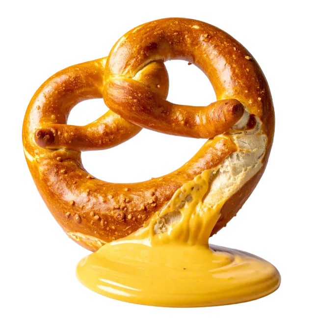 Fresh Baked Pretzel with Melted Cheese