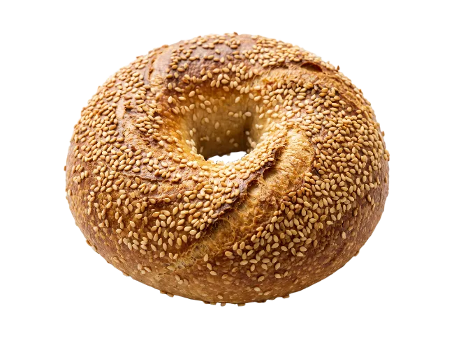 Fresh Baked Sesame Bagel Isolated
