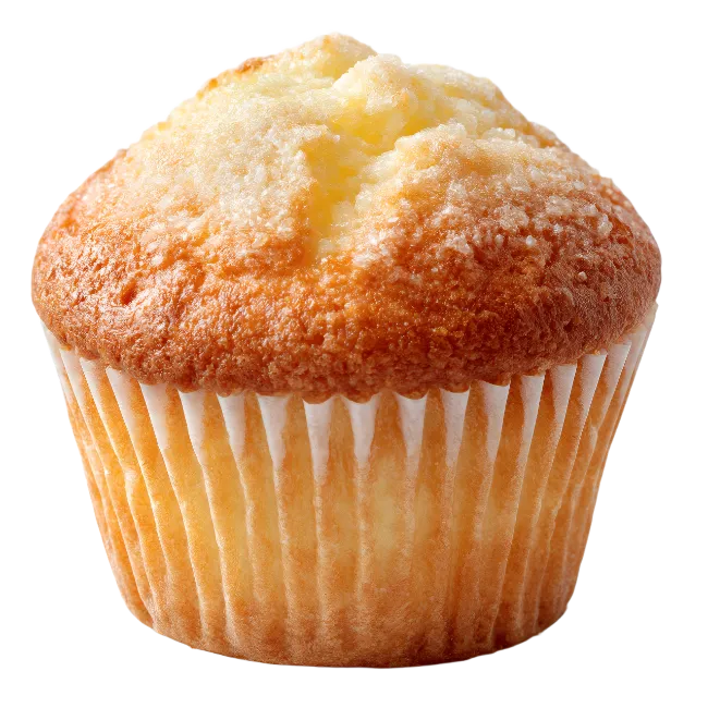 Fresh Baked Vanilla Muffin in Paper Liner