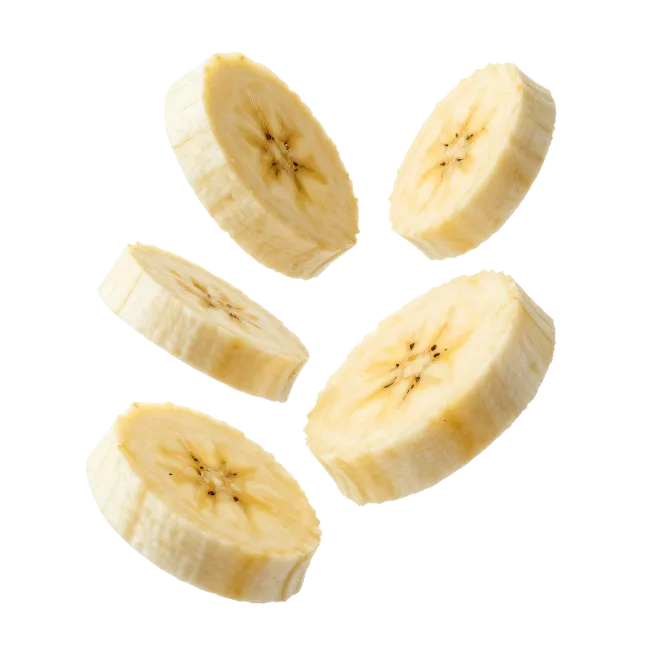 Fresh Banana Slices Isolated