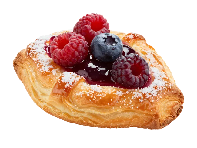 Fresh Berry Danish Pastry with Fruit Filling