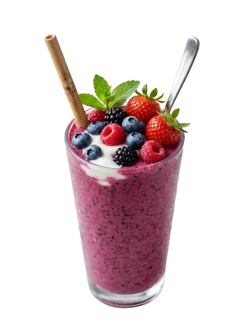 Fresh Berry Smoothie in Glass