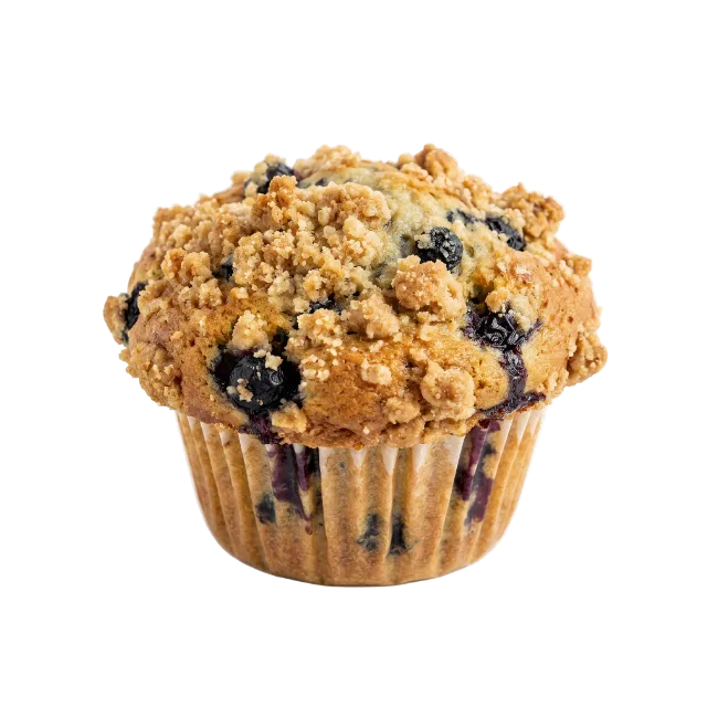 Fresh Blueberry Muffin with Streusel Topping