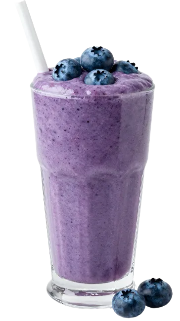 Fresh Blueberry Smoothie in Glass