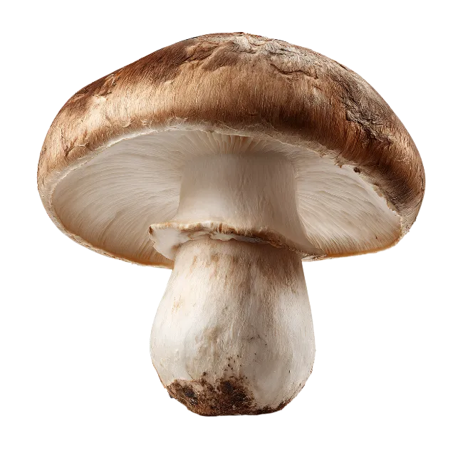 Fresh Brown Mushroom Isolated on Black Background