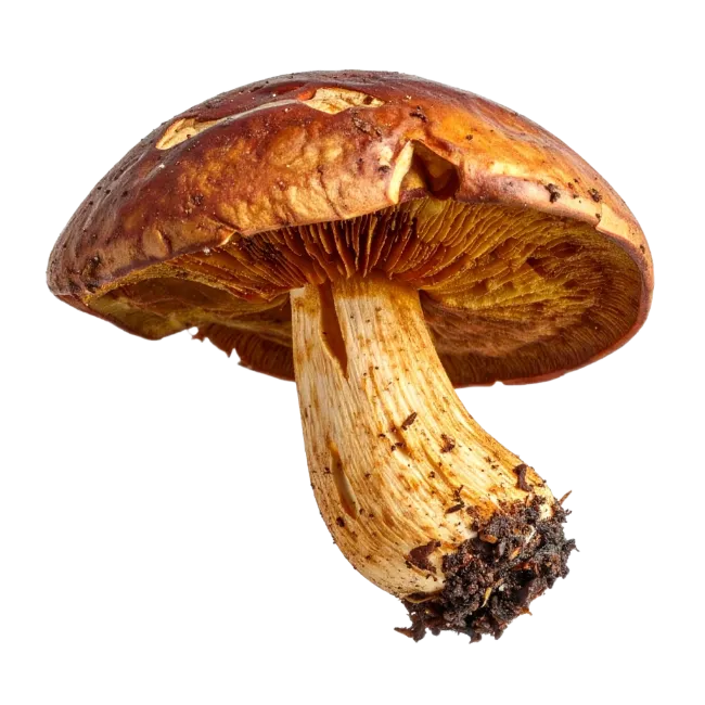 Fresh Brown Mushroom Isolated on White