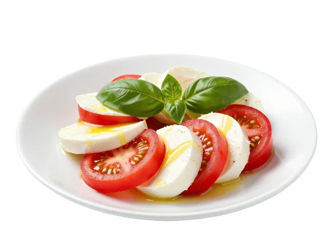 Fresh Caprese Salad on a White Plate
