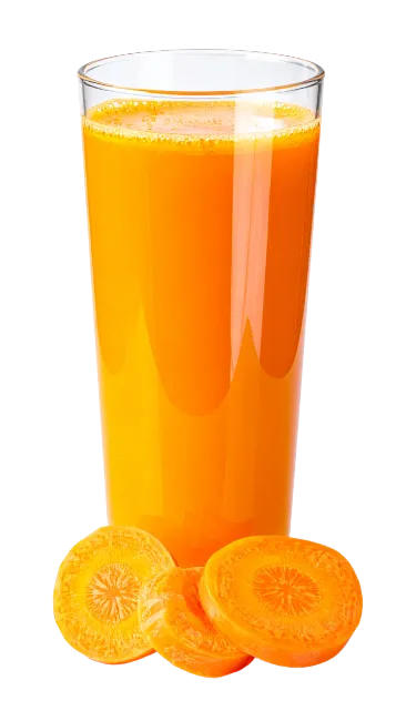 Fresh Carrot Juice in a Glass with Slices