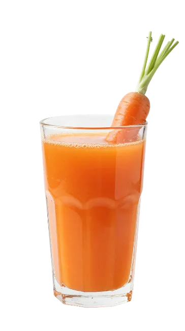 Fresh Carrot Juice in Glass with Carrot
