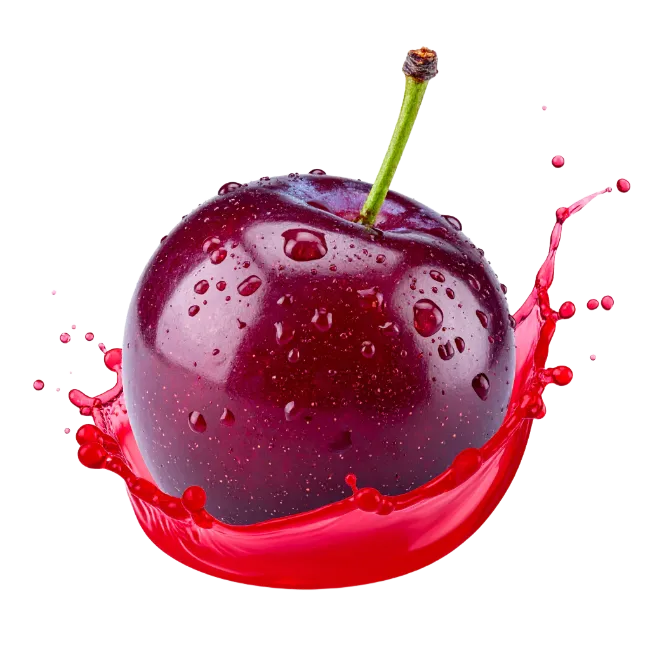 Fresh Cherry With Red Juice Splash