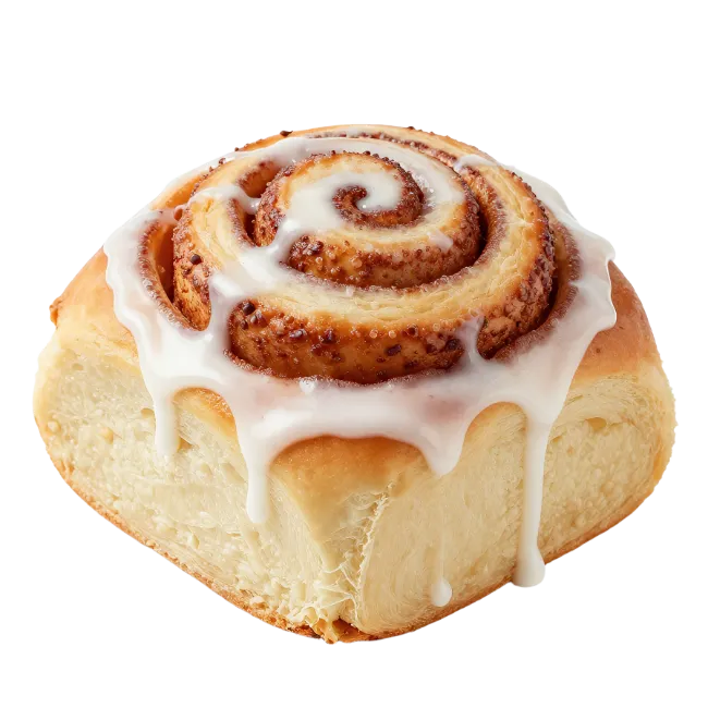 Fresh Cinnamon Roll with White Glaze