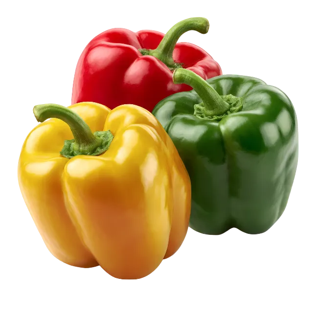 Fresh Colorful Bell Peppers Trio