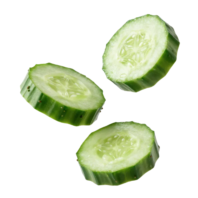 Fresh Cucumber Slices Floating
