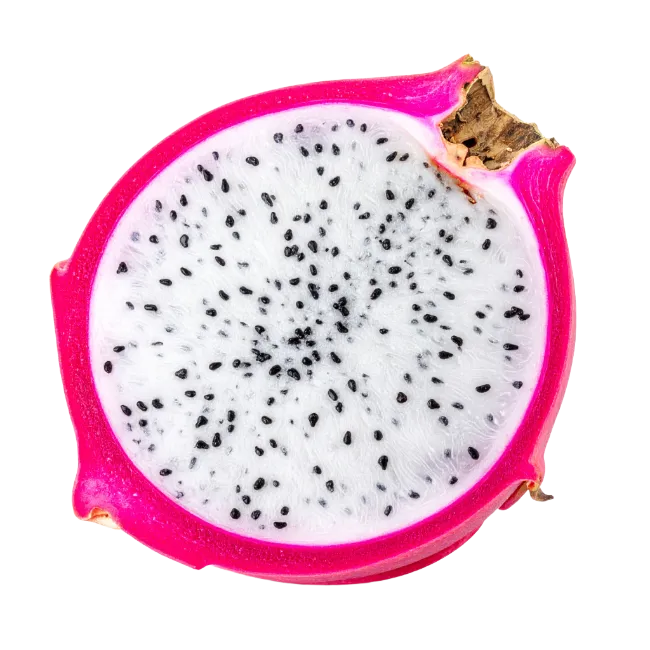 Fresh Dragon Fruit Slice Isolated