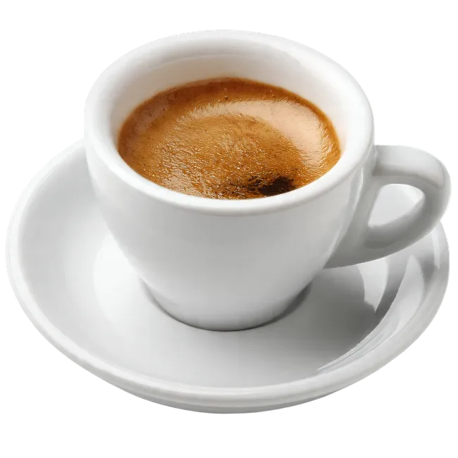 Fresh Espresso Coffee Cup on Saucer
