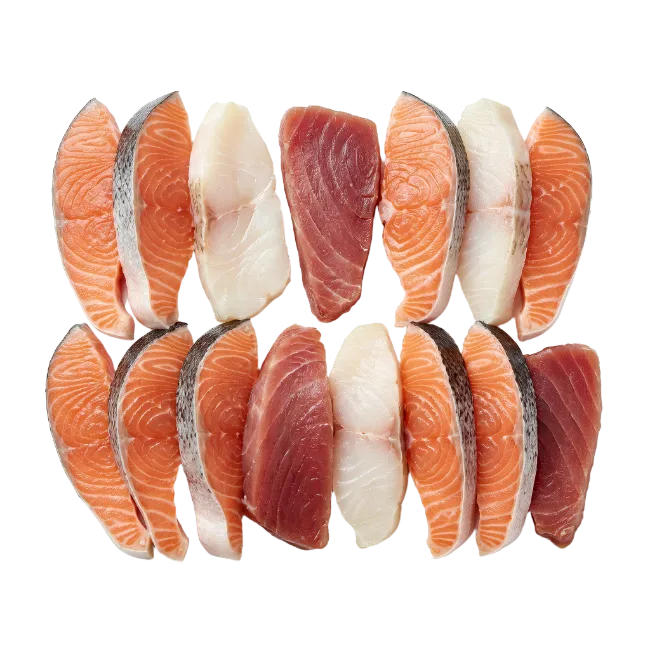 Fresh fish steaks cut assortment