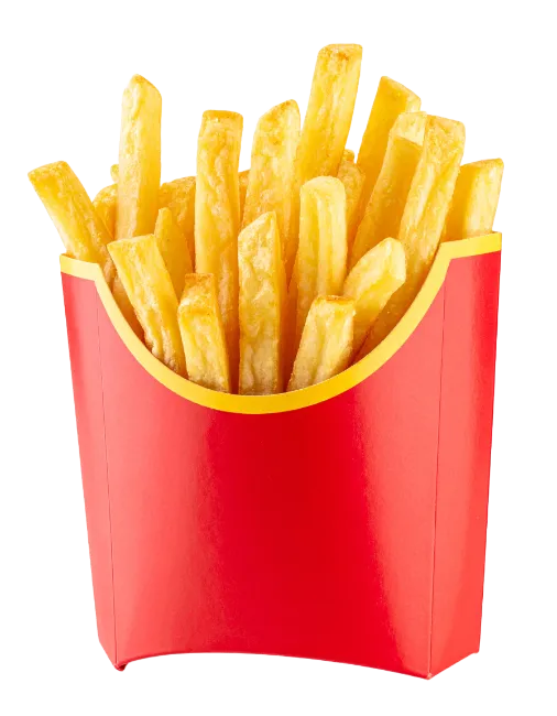 Fresh French Fries in Red Paper Box
