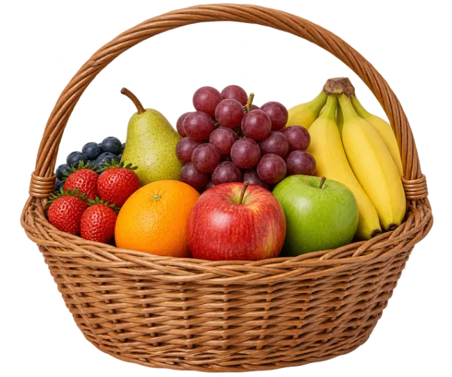 Fresh Fruit Basket with Assorted Fruits