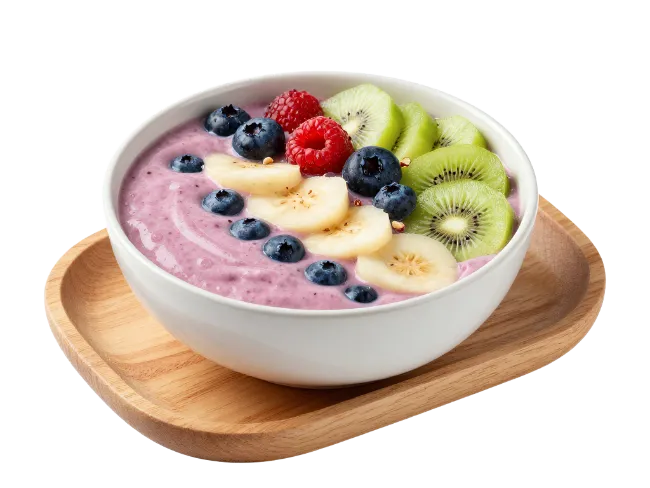 Fresh Fruit Smoothie Bowl with Berries and Kiwi