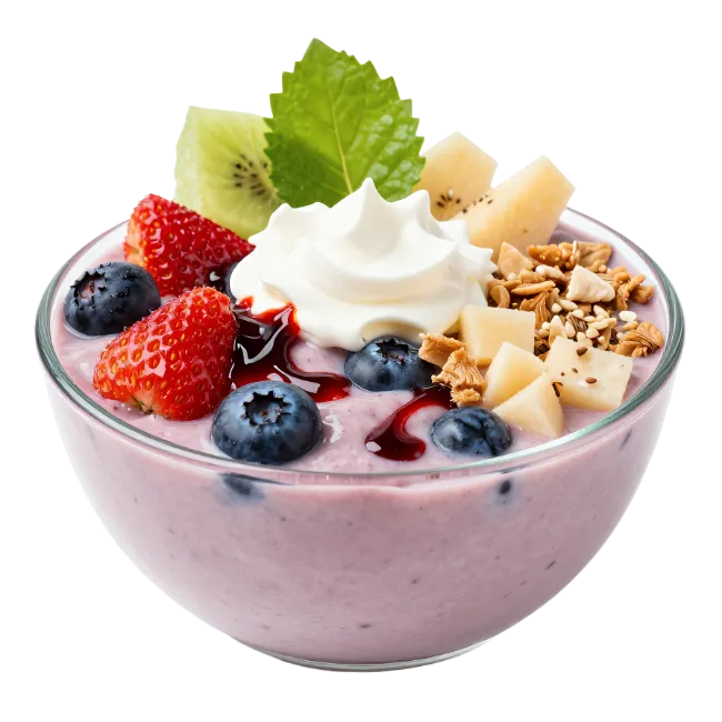 Fresh Fruit Smoothie Bowl with Yogurt and Berries