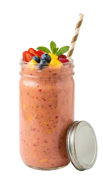 Fresh Fruit Smoothie in Glass Jar