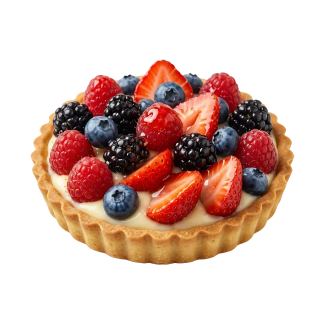 Fresh Fruit Tart with Berries and Custard