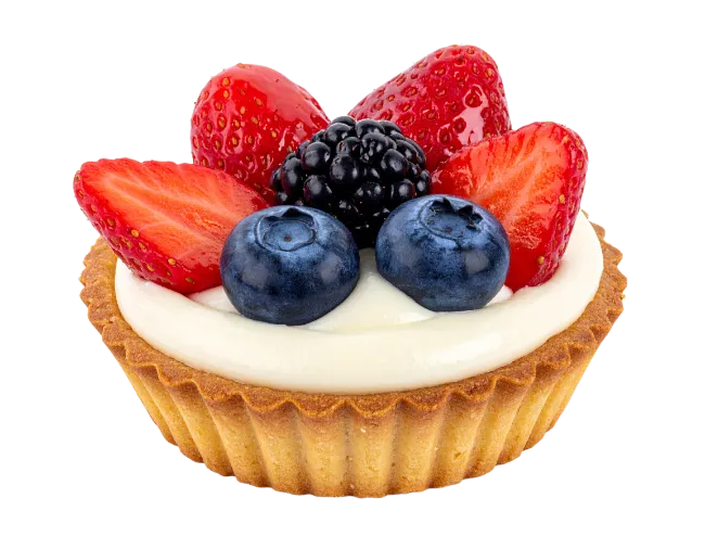 Fresh Fruit Tart with Cream and Berries