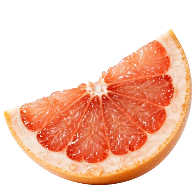 Fresh Grapefruit Slice with Water Droplets