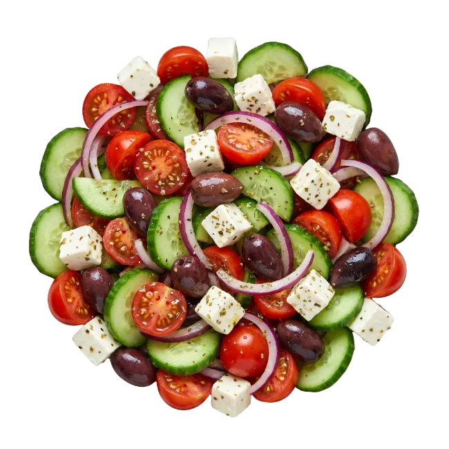 Fresh Greek Salad with Feta and Olives