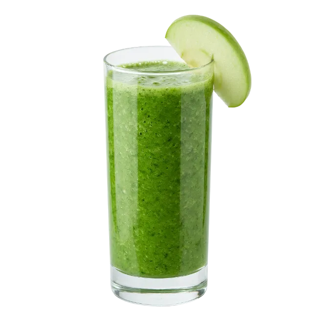 Fresh Green Apple Smoothie in Glass